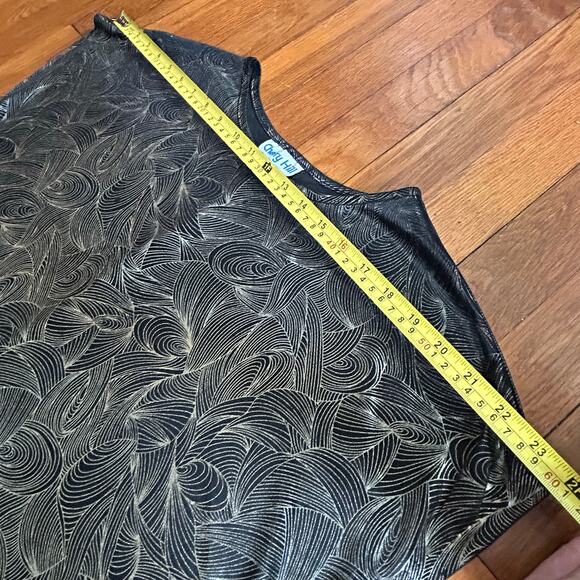 1980s Cherry Hill Metallic Silver Gold Vintage Abstract Blouse Size M - Picture 13 of 16